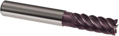 Guhring - 25mm, 45mm LOC, 25mm Shank Diam, 121mm OAL, 6 Flute, Solid Carbide Square End Mill - Single End, FIREX Finish, Spiral Flute, 44/45/46° Helix, Centercutting, Right Hand Cut, Right Hand Flute, Series 3631 - Eagle Tool & Supply