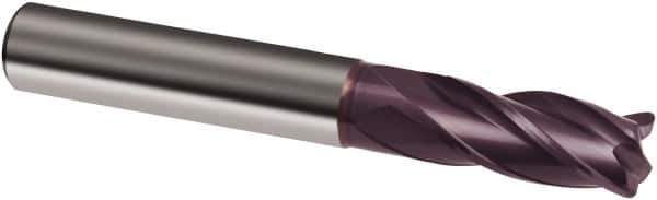 Guhring - 1", 2-1/4" LOC, 1" Shank Diam, 5" OAL, 6 Flute, Solid Carbide Square End Mill - Single End, Super-A Finish, Spiral Flute, 30° Helix, Right Hand Cut, Right Hand Flute, Series 3852 - Eagle Tool & Supply