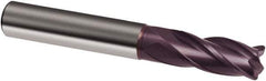 Guhring - 1", 2-1/4" LOC, 1" Shank Diam, 5" OAL, 6 Flute, Solid Carbide Square End Mill - Single End, Super-A Finish, Spiral Flute, 30° Helix, Right Hand Cut, Right Hand Flute, Series 3852 - Eagle Tool & Supply