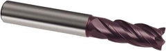 Guhring - 6mm, 13mm LOC, 6mm Shank Diam, 57mm OAL, 4 Flute, Solid Carbide Square End Mill - Single End, FIREX Finish, Spiral Flute, 35/38° Helix, Centercutting, Right Hand Cut, Right Hand Flute, Series 3872 - Eagle Tool & Supply