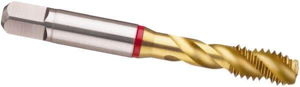 Guhring - 1-3/8 - 8 UNC 5 Flute 2B Modified Bottoming Spiral Flute Tap - Powdered Metal, TiN Finish, 7.874" OAL, Right Hand Flute, Right Hand Thread, H7/H8, Series 3993 - Eagle Tool & Supply