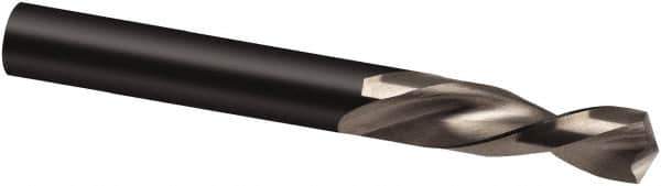 Guhring - 10.5mm 130° Parabolic Flute High Speed Steel Screw Machine Drill Bit - Bright Finish, Left Hand Cut, 43mm Flute Length, 89mm OAL, Cone Relief Point, Straight Shank - Eagle Tool & Supply