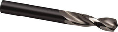 Guhring - 43/64" 130° Parabolic Flute High Speed Steel Screw Machine Drill Bit - Oxide Finish, Right Hand Cut, 62mm Flute Length, 123mm OAL, Cone Relief Point, Straight Shank - Eagle Tool & Supply