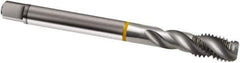 Guhring - M12x1.75 Metric 3 Flute 6H Modified Bottoming Spiral Flute Tap - Cobalt, Bright Finish, 110mm OAL, Right Hand Flute, Right Hand Thread, D5/D6, Series 822 - Exact Industrial Supply
