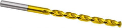 Guhring - 9.5mm, 130° Point, Parabolic Flute, High Speed Steel Taper Length Drill Bit - TiN Finish, 115mm Flute Length, 175mm OAL, Series 668 - Eagle Tool & Supply