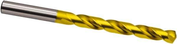 Guhring - 6.2mm 130° Cobalt Jobber Drill - TiN Finish, Right Hand Cut, Spiral Flute, 101mm OAL, Cone Relief Point - Eagle Tool & Supply