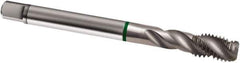 Guhring - M14x1.50 Metric Fine 3 Flute 6H Modified Bottoming Spiral Flute Tap - Cobalt, Bright Finish, 100mm OAL, Right Hand Flute, Right Hand Thread, D4/D5, Series 2424 - Exact Industrial Supply