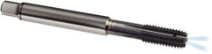 Guhring - M3x0.50 Metric 6HX D5/D6 Thread Limit Bottoming Thread Forming Tap - Solid Carbide, TiCN Finish, 56mm OAL, Series 1927 - Eagle Tool & Supply