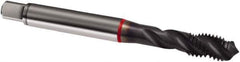 Guhring - M10x1.50 Metric 3 Flute 6H Modified Bottoming Spiral Flute Tap - Cobalt, TiCN Finish, 100mm OAL, Right Hand Flute, Right Hand Thread, D4/D5, Series 1916 - Exact Industrial Supply