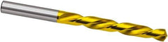 Guhring - #36 118° High Speed Steel Jobber Drill - TiN Finish, Left Hand Cut, Spiral Flute, 61mm OAL, Cone Relief Point - Eagle Tool & Supply
