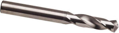 Guhring - 7.8mm 118° Spiral Flute Solid Carbide Screw Machine Drill Bit - Bright Finish, Right Hand Cut, 37mm Flute Length, 79mm OAL, Faceted Point, Straight Shank - Eagle Tool & Supply
