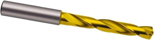 Guhring - 4.4mm 140° Solid Carbide Jobber Drill - TiN Finish, Right Hand Cut, Spiral Flute, 74mm OAL, SF Point - Eagle Tool & Supply