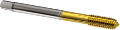 Guhring - 3/8-24 UNF 2BX H7/H8 Thread Limit Modified Bottoming Thread Forming Tap - Cobalt, TiN Finish, 100mm OAL, Series 1584 - Eagle Tool & Supply