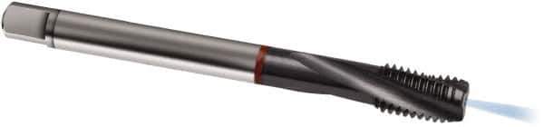 Guhring - M12x1.50 Metric Fine 3 Flute 6HX Modified Bottoming Spiral Flute Tap - Cobalt, TiCN Finish, 100mm OAL, Right Hand Flute, Right Hand Thread, D5/D6, Series 1200 - Eagle Tool & Supply