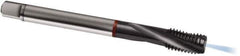 Guhring - M12x1.50 Metric Fine 3 Flute 6HX Modified Bottoming Spiral Flute Tap - Cobalt, TiCN Finish, 100mm OAL, Right Hand Flute, Right Hand Thread, D5/D6, Series 1200 - Eagle Tool & Supply