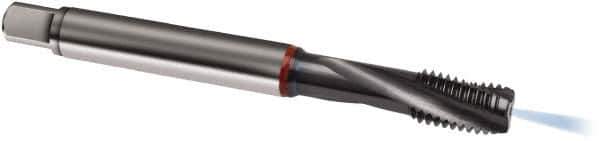 Guhring - M6x1.00 Metric 3 Flute 6HX Modified Bottoming Spiral Flute Tap - Cobalt, TiCN Finish, 80mm OAL, Right Hand Flute, Right Hand Thread, D4/D5, Series 1188 - Eagle Tool & Supply