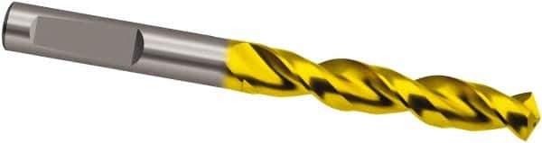 Guhring - 19mm 130° Cobalt Jobber Drill - TiN Finish, Right Hand Cut, Parabolic Flute, 153mm OAL, Cone Relief Point - Eagle Tool & Supply