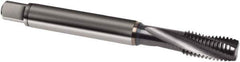 Guhring - M5x0.80 Metric 3 Flute 4HX Modified Bottoming Spiral Flute Tap - Powdered Metal, TiCN Finish, 70mm OAL, Right Hand Flute, Right Hand Thread, D3, Series 1061 - Eagle Tool & Supply