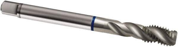Guhring - M24x3.00 Metric 4 Flute 6H Modified Bottoming Spiral Flute Tap - Powdered Metal, Bright Finish, 160mm OAL, Right Hand Flute, Right Hand Thread, D7/D8, Series 910 - Eagle Tool & Supply