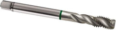 Guhring - M24x3.00 Metric 4 Flute 6H Modified Bottoming Spiral Flute Tap - Cobalt, Bright Finish, 160mm OAL, Right Hand Flute, Right Hand Thread, D7/D8, Series 890 - Eagle Tool & Supply