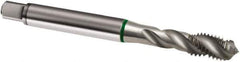Guhring - M2.6x0.45 Metric 3 Flute 6H Modified Bottoming Spiral Flute Tap - Cobalt, Bright Finish, 56mm OAL, Right Hand Flute, Right Hand Thread, D2/D3, Series 889 - Exact Industrial Supply
