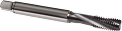 Guhring - 7/16-20 UNF 4 Flute 3BX Modified Bottoming Spiral Flute Tap - Powdered Metal, TiCN Finish, 100mm OAL, Right Hand Flute, Right Hand Thread, H4, Series 1064 - Eagle Tool & Supply