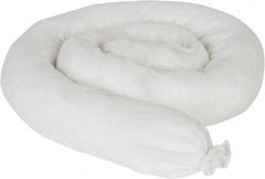 PRO-SAFE - 35 Gal, 4' Long, 3" Diam, Polypropylene Sock - Oil Only, White - Eagle Tool & Supply