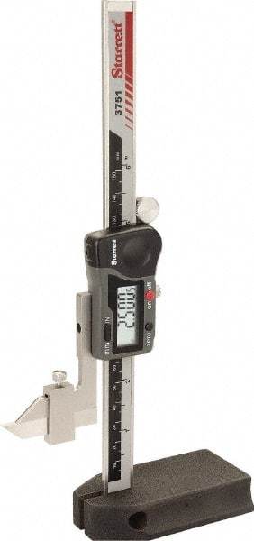 Starrett - Electronic Height Gage - 0.0005" Resolution, Accurate to 0.001", LCD Display - Eagle Tool & Supply