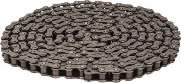 Browning - 1/2" Pitch, ANSI 41, Single Strand Roller Chain - Chain No. 41, 10 Ft. Long, 0.306" Roller Diam, 1/4" Roller Width - Eagle Tool & Supply
