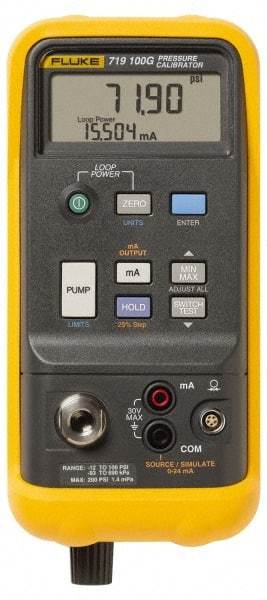 Fluke - 100 psi, Pressure Test Gauge and Calibrator - 0.01 psi, 1mbar Resolution - Eagle Tool & Supply