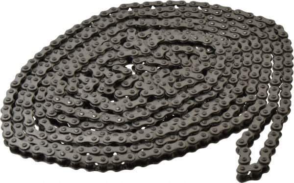 Browning - 1/4" Pitch, ANSI 25, Single Strand Roller Chain - Chain No. 25SS, 10 Ft. Long, 0.13" Roller Diam, 1/8" Roller Width - Eagle Tool & Supply