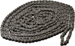 Browning - 1/4" Pitch, ANSI 25, Single Strand Roller Chain - Chain No. 25SS, 10 Ft. Long, 0.13" Roller Diam, 1/8" Roller Width - Eagle Tool & Supply