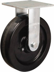 Hamilton - 8" Diam x 2" Wide x 9-1/2" OAH Top Plate Mount Rigid Caster - Phenolic, 900 Lb Capacity, Straight Roller Bearing, 5 x 5-1/2" Plate - Eagle Tool & Supply