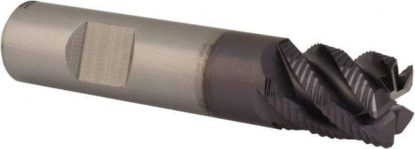 Value Collection - 1/2", 5/8" LOC, 1/2" Shank Diam, 2-1/2" OAL, 5 Flute, Solid Carbide Square End Mill - Single End, TiAlN Finish, Spiral Flute, 45° Helix, Right Hand Cut, Right Hand Flute - Eagle Tool & Supply