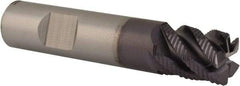 Value Collection - 1/2", 5/8" LOC, 1/2" Shank Diam, 2-1/2" OAL, 5 Flute, Solid Carbide Square End Mill - Single End, TiAlN Finish, Spiral Flute, 45° Helix, Right Hand Cut, Right Hand Flute - Eagle Tool & Supply