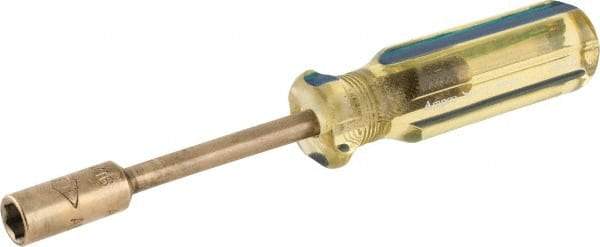 Ampco - 5/16" Solid Shaft Nonsparking Nutdriver - Ergonomic Handle, 6-7/8" OAL - Eagle Tool & Supply