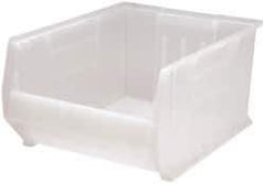 Quantum Storage - 125 Lb. Load Capacity, 23-7/8" Deep, Clear Polypropylene Hopper Stacking Bin - 12" High x 18-1/4" Wide x 23-7/8" Long - Eagle Tool & Supply