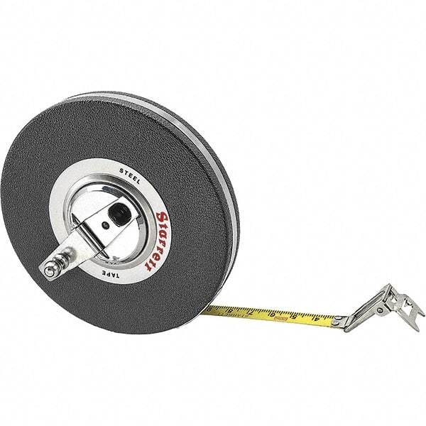 Starrett - 66' x 3/8" Yellow Blade Tape Measure - 1mm Graduation, L8 Graduation Style, Black Case - Eagle Tool & Supply