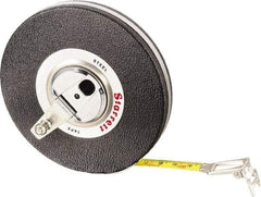 Starrett - 98' x 3/8" Yellow Blade Tape Measure - 1mm Graduation, L8 Graduation Style, Black Case - Eagle Tool & Supply