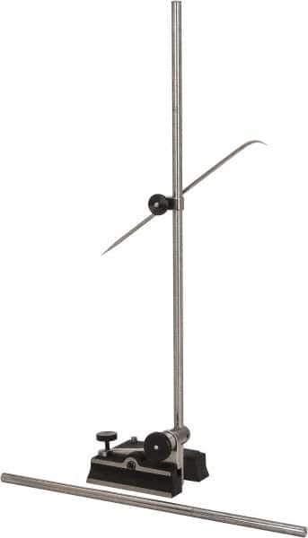 Starrett - 2 Spindle, 12 and 18 Inch Spindle Length, Surface Gage - 3-3/4 Inch Long x 3-3/8 Inch Wide Base, Hardened Steel - Eagle Tool & Supply