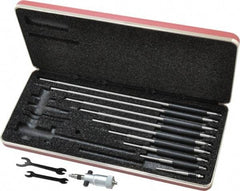 Starrett - 50 to 300mm, Mechanical Inside Micrometer Set - 0.01mm Graduation, Friction Thimble - Eagle Tool & Supply