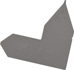 Starrett - 1/64 Inch Radius Gage - Satin Chrome Finish, Stainless Steel - Eagle Tool & Supply