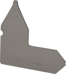 Starrett - 3/64 Inch Radius Gage - Satin Chrome Finish, Stainless Steel - Eagle Tool & Supply