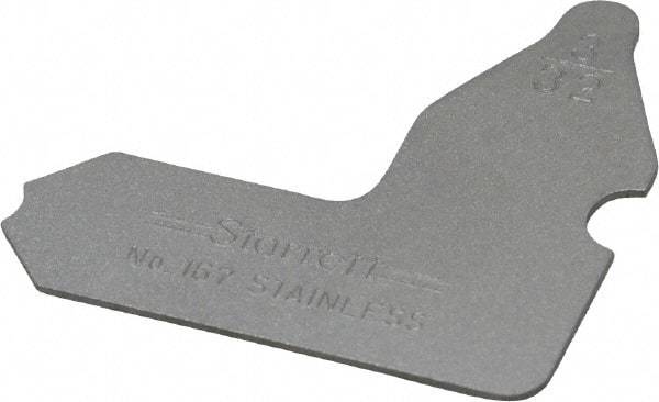 Starrett - 3/32 Inch Radius Gage - Satin Chrome Finish, Stainless Steel - Eagle Tool & Supply
