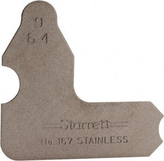 Starrett - 9/64 Inch Radius Gage - Satin Chrome Finish, Stainless Steel - Eagle Tool & Supply