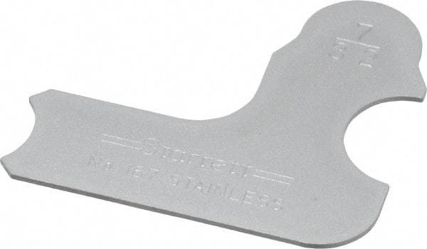 Starrett - 7/32 Inch Radius Gage - Satin Chrome Finish, Stainless Steel - Eagle Tool & Supply