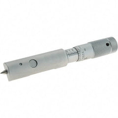Starrett - 0.01mm Graduation, Satin Chrome Coated Stainless Steel, Mechanical Can Seam Micrometer - Includes Plastic Case - Eagle Tool & Supply