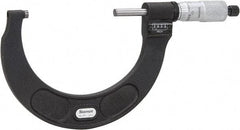 Starrett - 3 to 4" Range, 0.0001" Graduation, Mechanical Outside Micrometer - Ratchet Stop Thimble, Accurate to 0.0001", Digital Counter - Eagle Tool & Supply