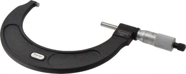 Starrett - 4 to 5" Range, 0.0001" Graduation, Mechanical Outside Micrometer - Ratchet Stop Thimble, Accurate to 0.0001", Digital Counter - Eagle Tool & Supply