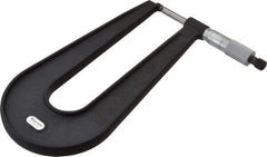 Starrett - 0 to 1" Range, 0.001" Graduation, Mechanical Outside Micrometer - Ratchet Stop Thimble, 6" Throat Depth, Accurate to 0.0001" - Eagle Tool & Supply